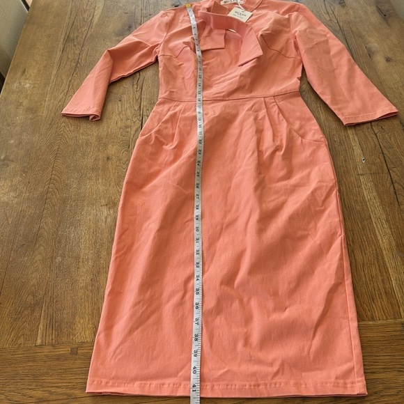 MUXXN PEACH PENCIL DRESS - Picture 2 of 5